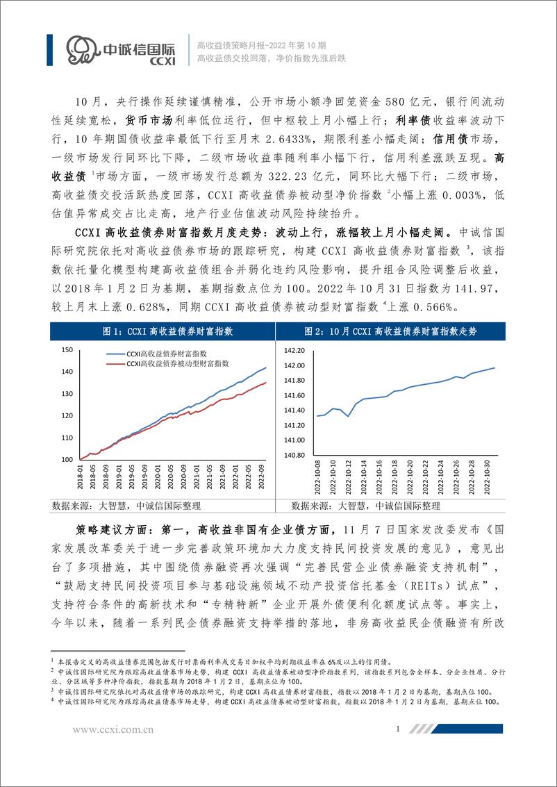 《中诚信-【2022年10月高收益债策略月报】高收益债交投回落，净价指数先涨后跌-14页》 - 第2页预览图