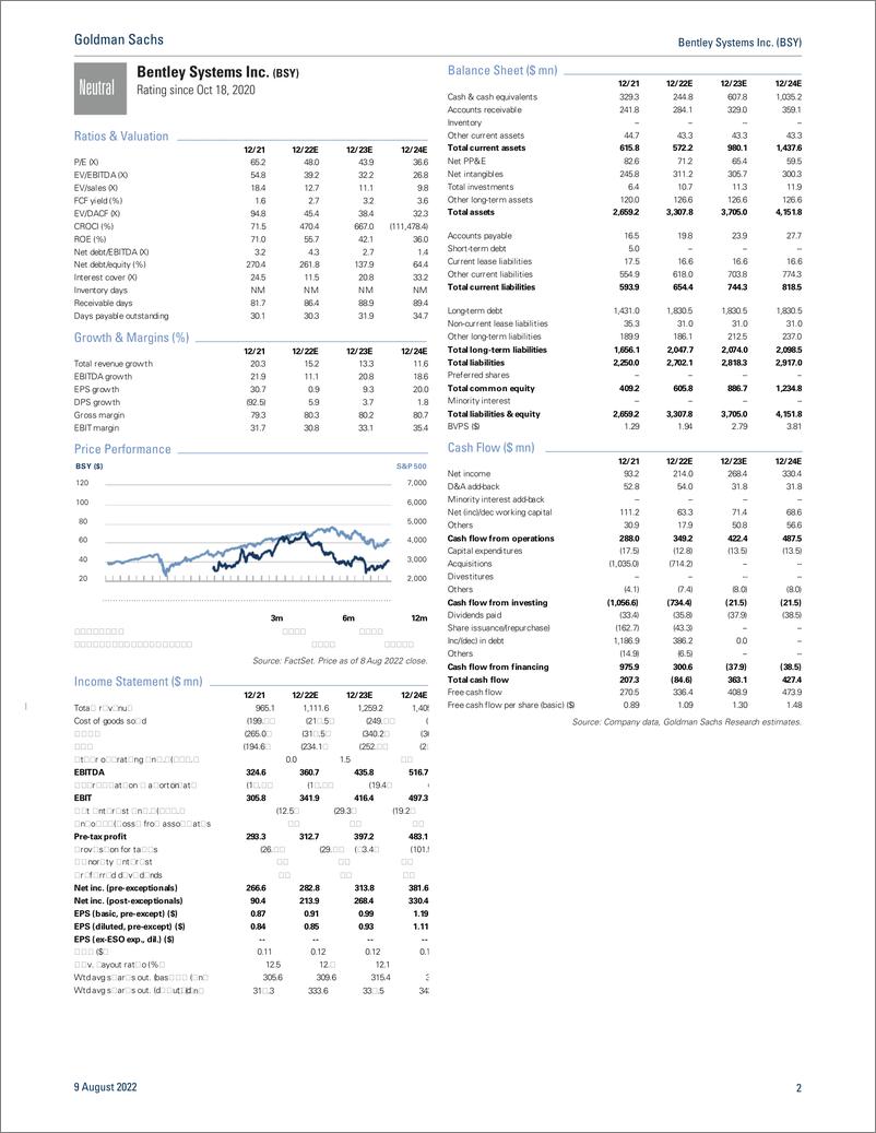 《Bentley Systems Inc. (BSY Solid Print, Improving New Business Activity Weighed Against 2H Macro Risk 2Q22 Results(1)》 - 第3页预览图