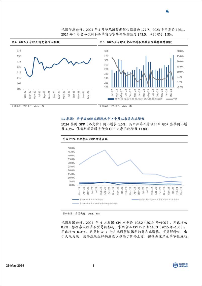 《HTI东南亚消费行业4月跟踪报告：通胀出现二次抬升，可选消费表现优于必选-240529-海通国际-30页》 - 第5页预览图