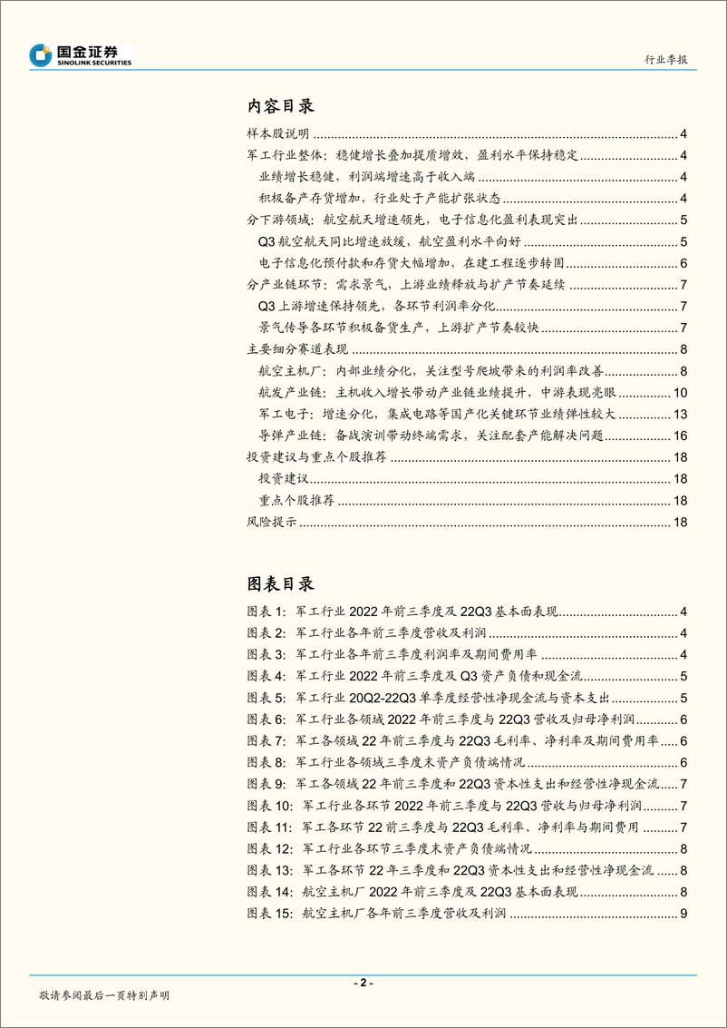 《军工行业2022年三季报总结：行业稳健增长，扩产蓄力充分-20221104-国金证券-20页》 - 第3页预览图