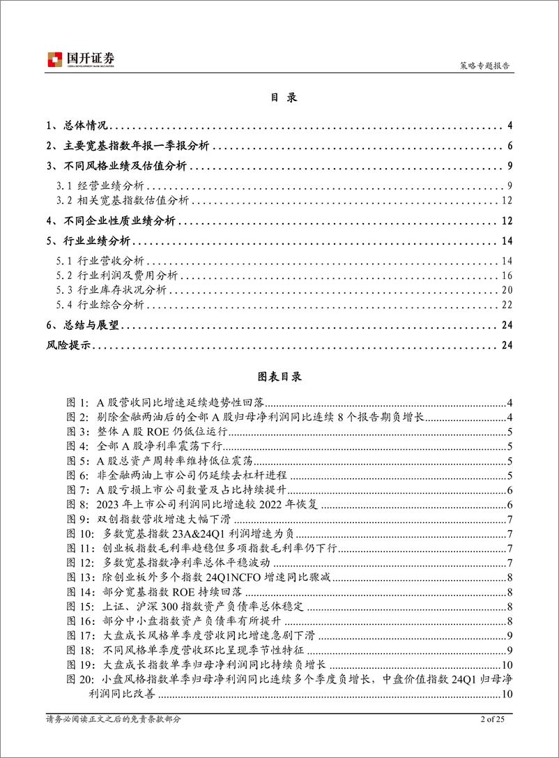 《A股年报一季报分析：消费行业业绩好转但整体需求仍待改善，上游行业接近转向补库周期-240530-国开证券-25页》 - 第2页预览图