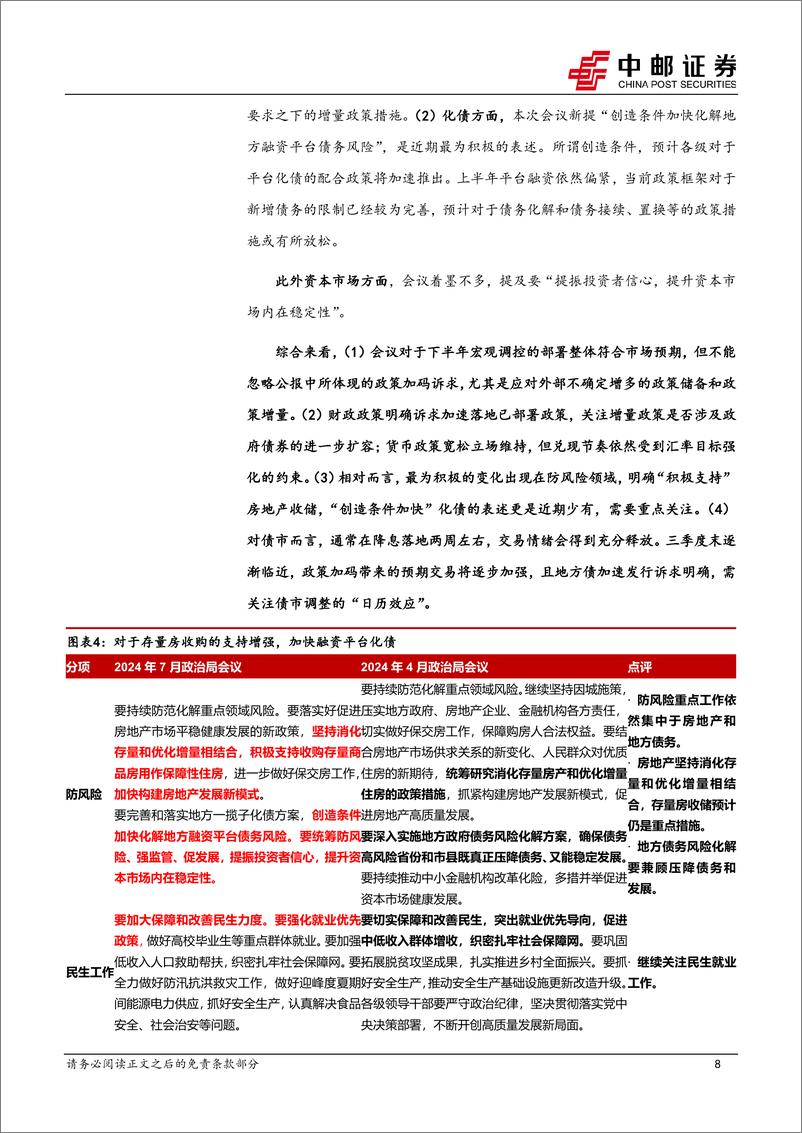 《政治局会议解读：政策加码诉求明确-240730-中邮证券-11页》 - 第8页预览图