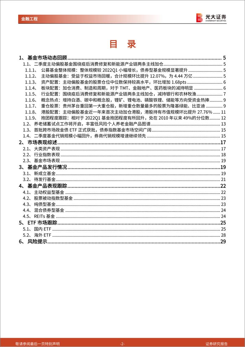 《基金市场月报：七月股混基金指数震荡回调，养老金融产品图谱不断丰富-20220804-光大证券-30页》 - 第3页预览图