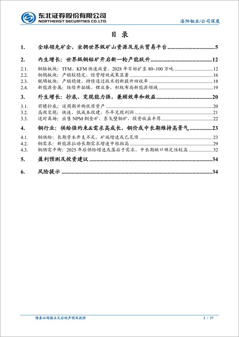 《洛阳钼业(603993)深度报告：开启新一轮铜产能扩张，进军全球一流矿企行列-241113-东北证券-37页》 - 第2页预览图