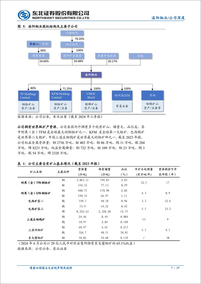 《洛阳钼业(603993)深度报告：开启新一轮铜产能扩张，进军全球一流矿企行列-241113-东北证券-37页》 - 第7页预览图