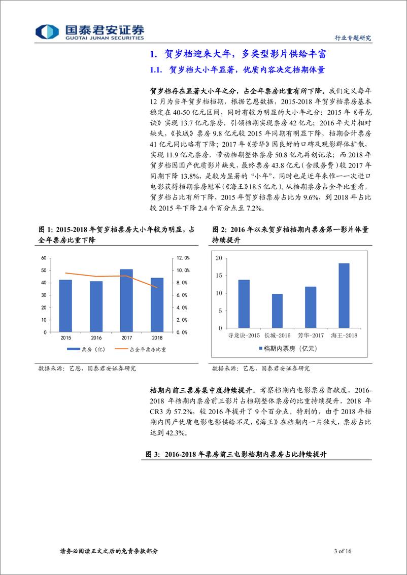 《传播文化行业贺岁档观察及春节档电影市场前瞻：内容供给充足带来贺岁档及春节档投资机会-20191217-国泰君安-16页》 - 第4页预览图