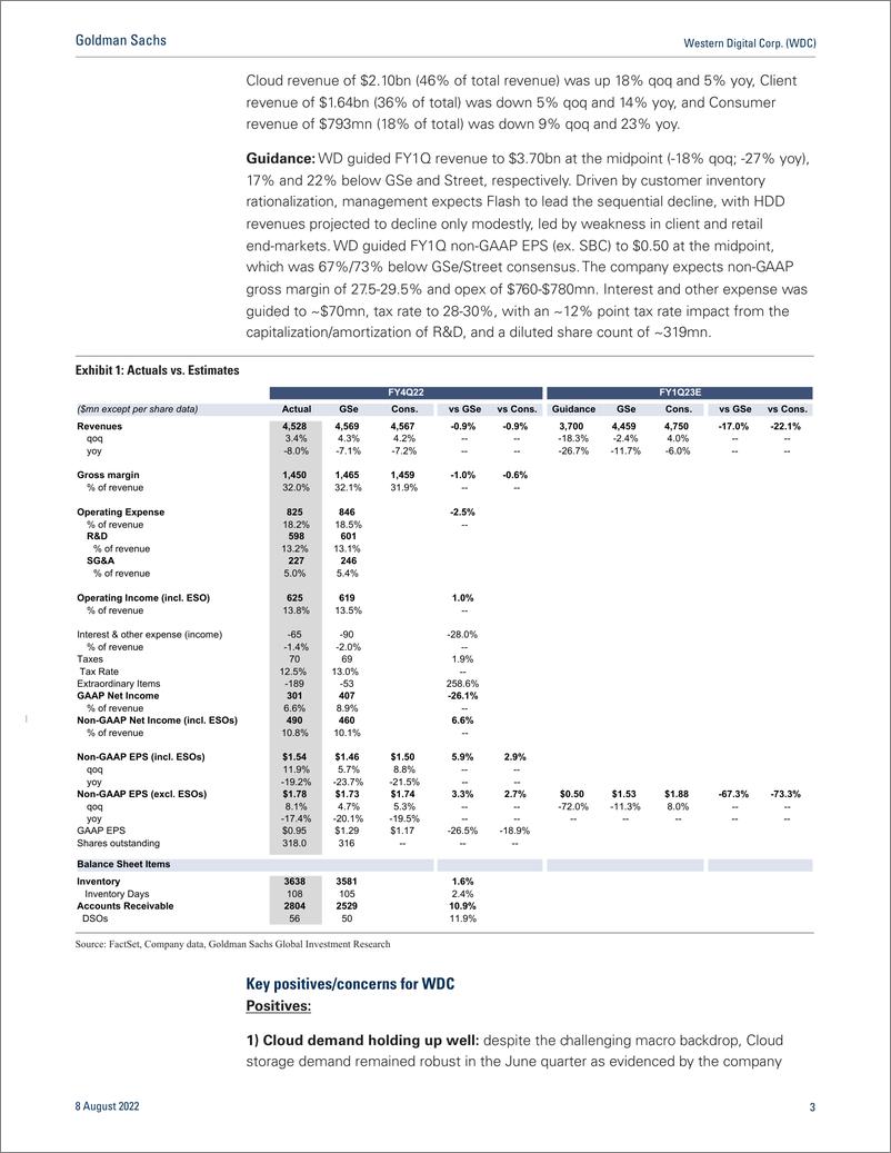 《Western Digital Corp. (WDC Above-average clienconsumer exposure to weigh on near-term fundamentals; FY4Q EPS recap(1)》 - 第4页预览图