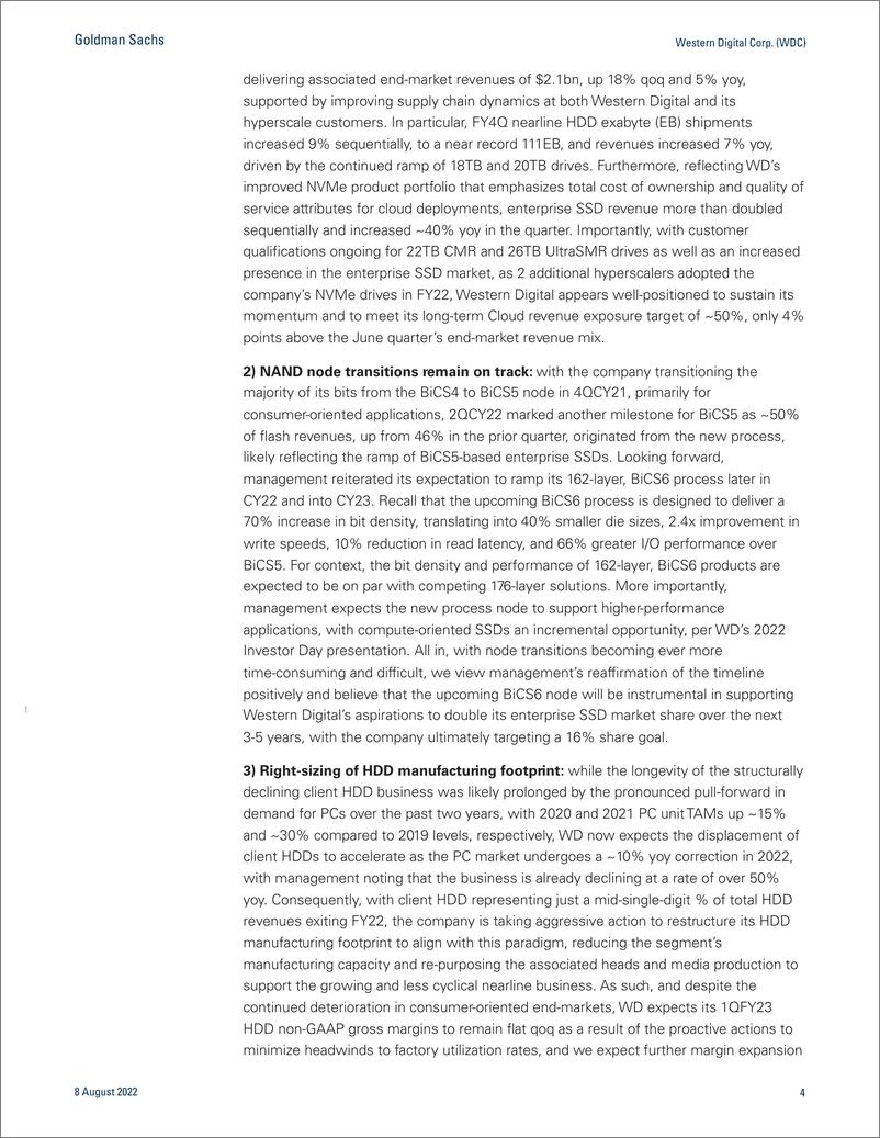 《Western Digital Corp. (WDC Above-average clienconsumer exposure to weigh on near-term fundamentals; FY4Q EPS recap(1)》 - 第5页预览图