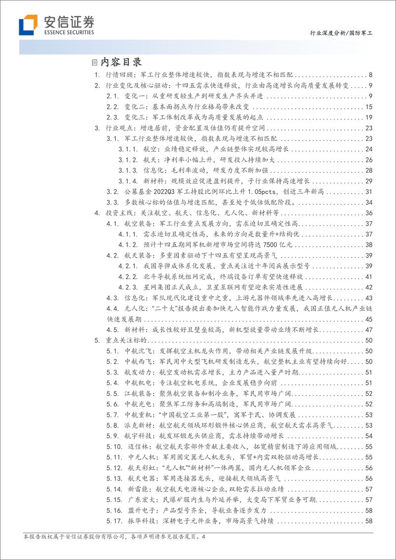 《2023军工行业投资机会展望：战略配置军工白马，重视国产化无人化，秣马厉兵，稳中求进-20230104-安信证券-65页》 - 第5页预览图