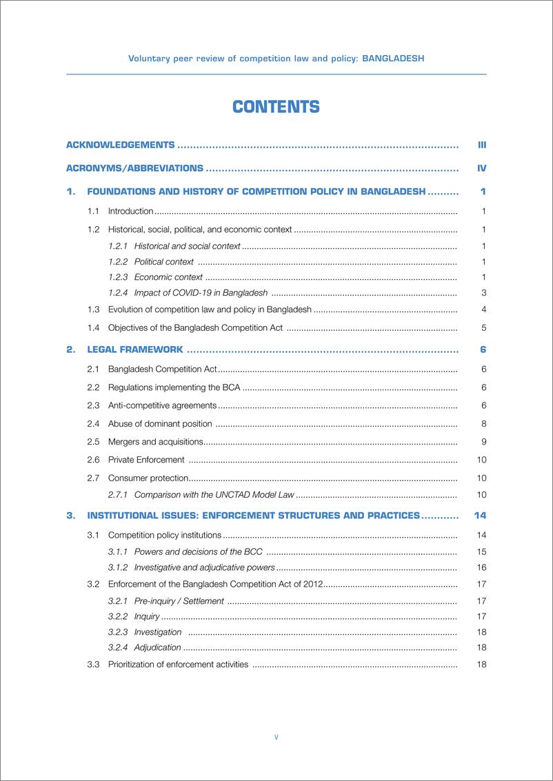《联合国贸易发展委员会-竞争法和竞争政策自愿同行审查：孟加拉国（英）-2022.7-51页》 - 第7页预览图