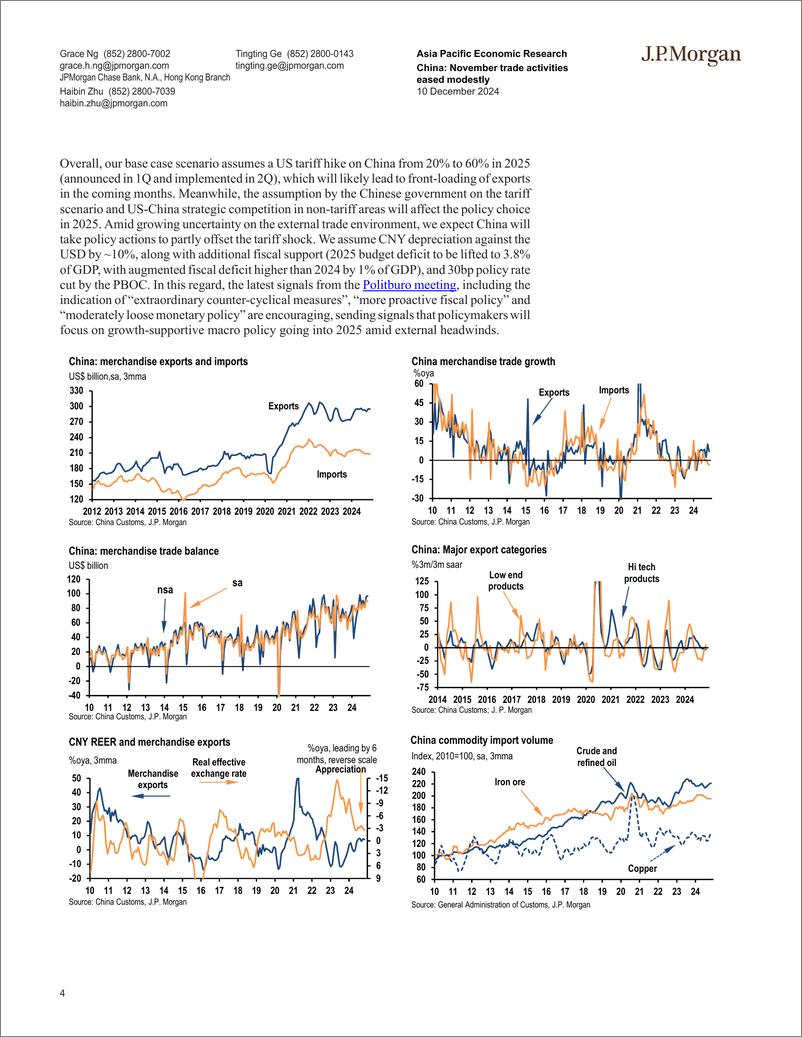 《JPMorgan Econ  FI-China November trade activities eased modestly-112106856》 - 第4页预览图