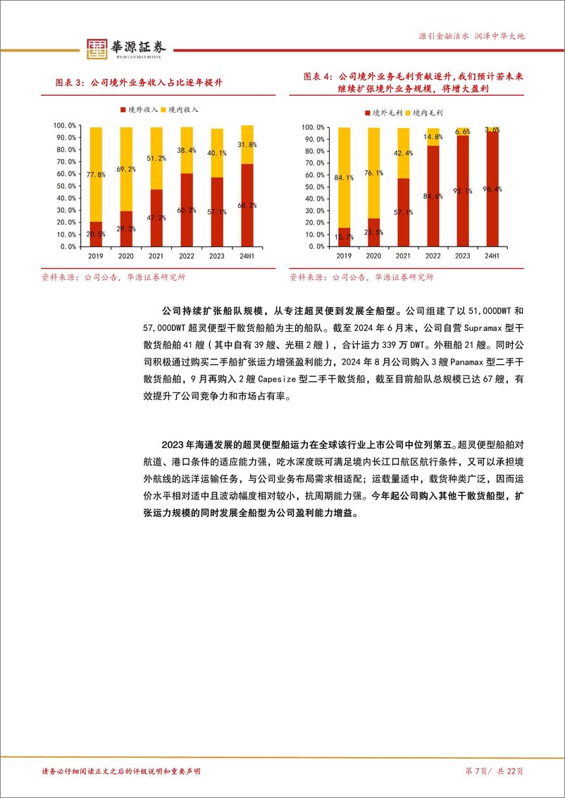 《海通发展(603162)民营干散龙头持续扩张船队，散运复苏期凸显成长性-241107-华源证券-22页》 - 第7页预览图