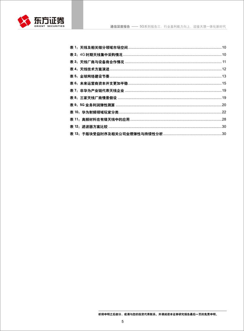 《通信行业5G系列报告三：盈利能力向上，迎接天馈一体化新时代-20190115-东方证券-33页》 - 第6页预览图