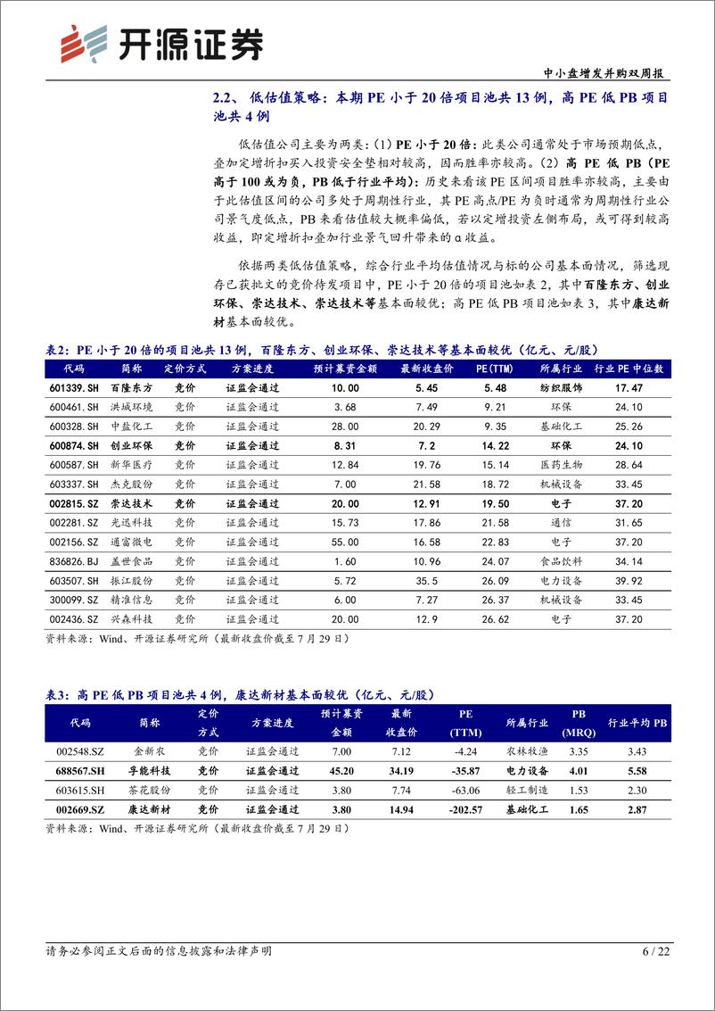 《中小盘增发并购月报：定增发行节奏加速，折价率创本年以来新高-20220804-开源证券-22页》 - 第7页预览图