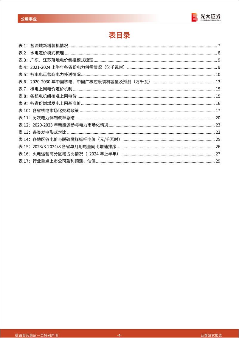 《公用事业行业2025年度投资策略：防御仍为主线，供需决定电价-250113-光大证券-31页》 - 第4页预览图