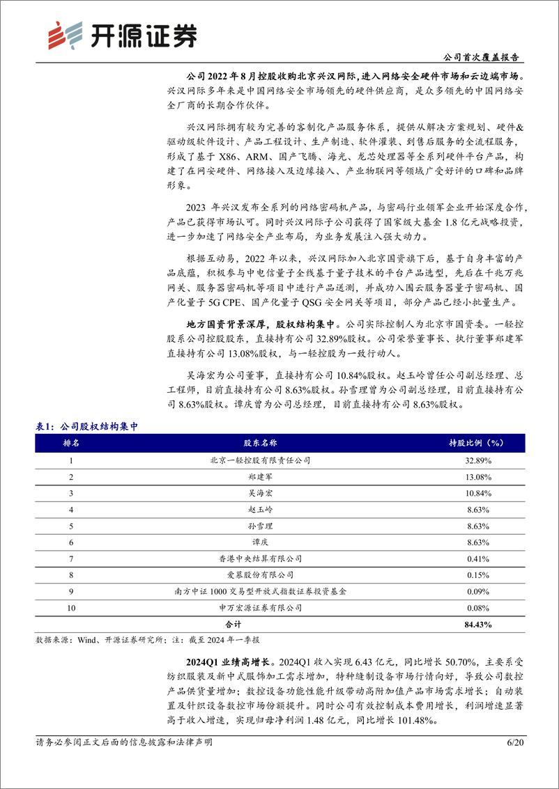 《大豪科技(603025)公司首次覆盖报告：缝制设备电控龙头，拐点或已至-240512-开源证券-20页》 - 第6页预览图