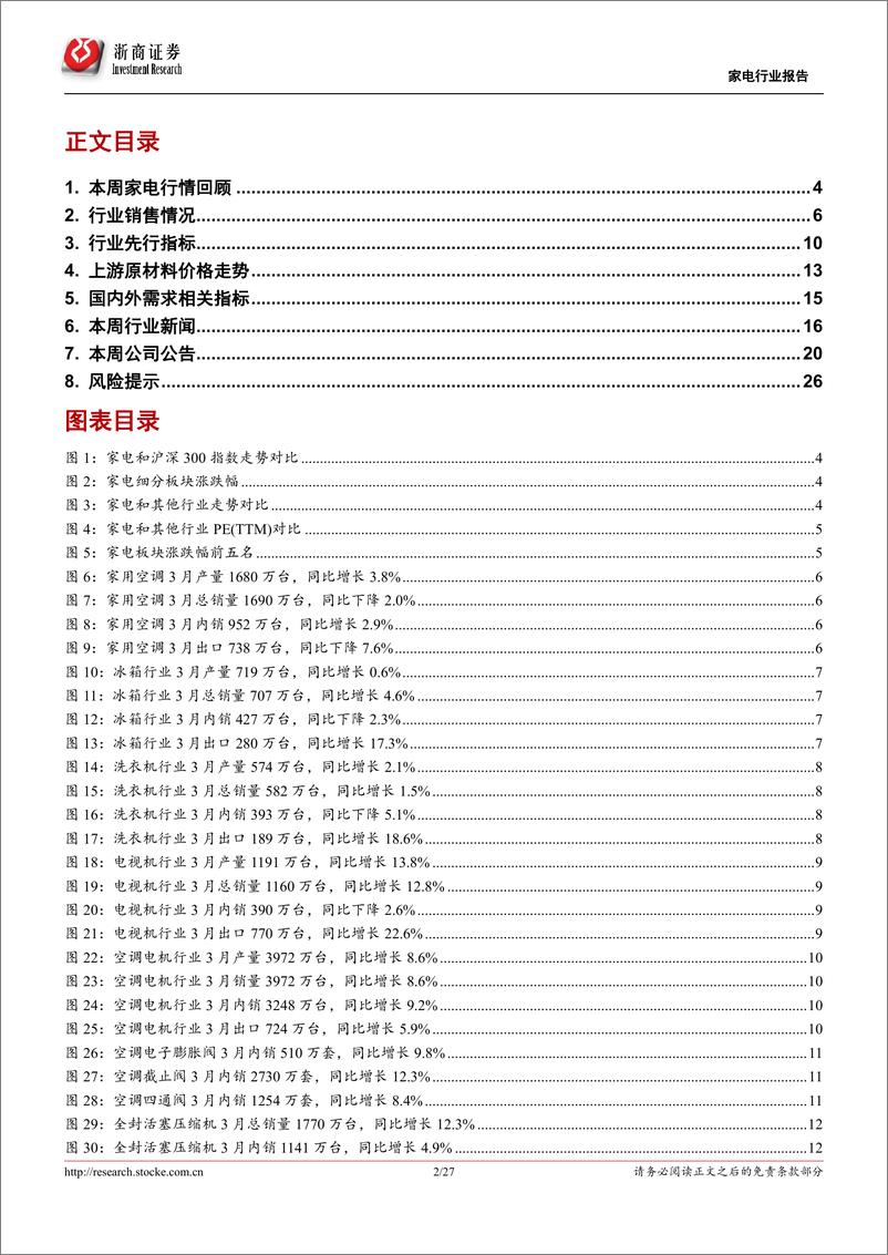 《家电行业3月数据报告：3月冰洗和黑电出口表现较好，原材料成本同比持续下降-20190505-浙商证券-27页》 - 第3页预览图