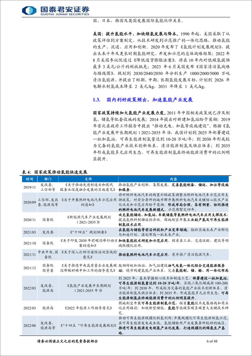 《氢能设备行业首次覆盖报告：氢能产业周期开启，核心设备先行-20230710-国泰君安-48页》 - 第7页预览图