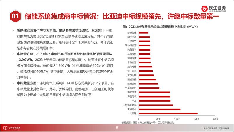 《电新行业储能洞7月刊：储能规模持续高增，储能报价与碳酸锂价格呈现正相关-20230801-民生证券-20页》 - 第7页预览图