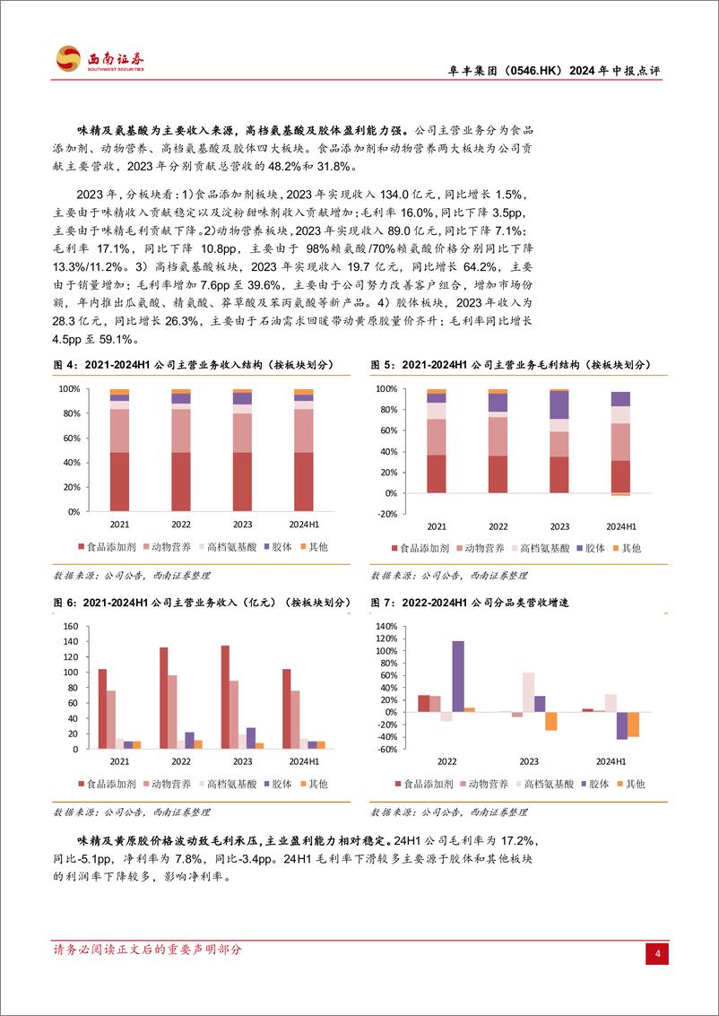 《阜丰集团(0546.HK)2024年中报点评：生物发酵龙头，多品类蓄势待发-240902-西南证券-12页》 - 第4页预览图