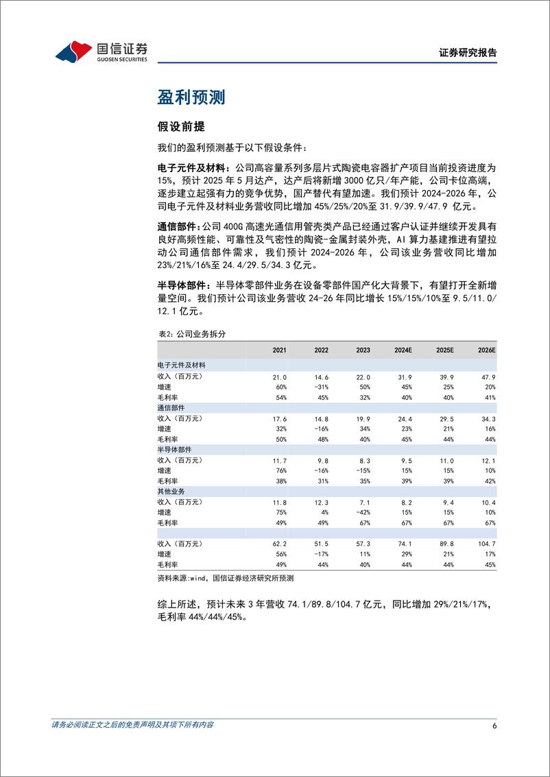 《三环集团(300408)高容料号进入快速成长期，垂直一体化优势突显-241213-国信证券-12页》 - 第6页预览图