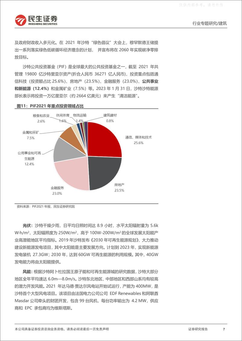 《民生证券-建筑行业“一带一路”专题报告二：沙特，高增长的经济体，基建、房建、新能源共舞-230413》 - 第7页预览图