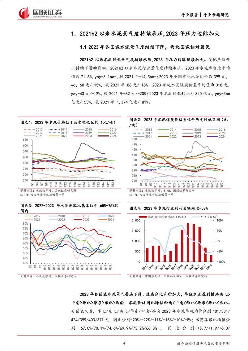 《建筑材料行业专题研究：水泥盈利或近底部位置，重视积极变化-240517-国联证券-17页》 - 第4页预览图