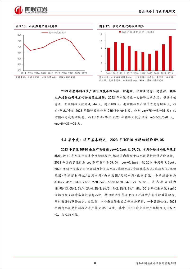 《建筑材料行业专题研究：水泥盈利或近底部位置，重视积极变化-240517-国联证券-17页》 - 第8页预览图