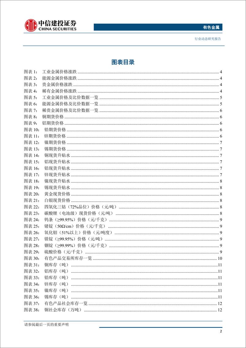 《有色金属行业动态：PMI压制工业金属价格，中国掌握稀土控制权反制谨慎-20190603-中信建投-35页》 - 第4页预览图