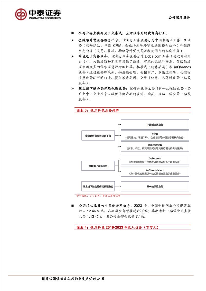 《焦点科技(002315)焦点科技，跨境B2B行业领先者，AI助手打造外贸平台全新增长极-240626-中泰证券-28页》 - 第6页预览图