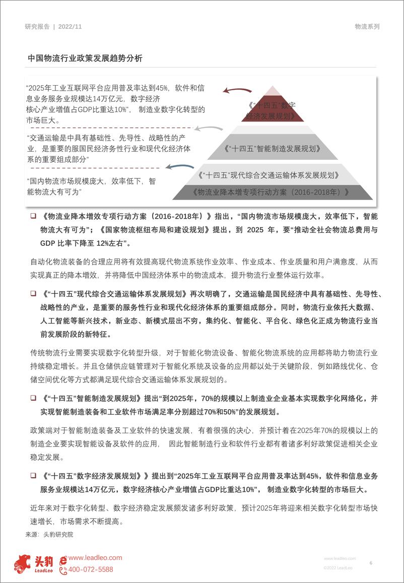 《头豹-2022年中国物流行业研究：深度探析行业现状（智能设备及智能软件）-15页》 - 第6页预览图