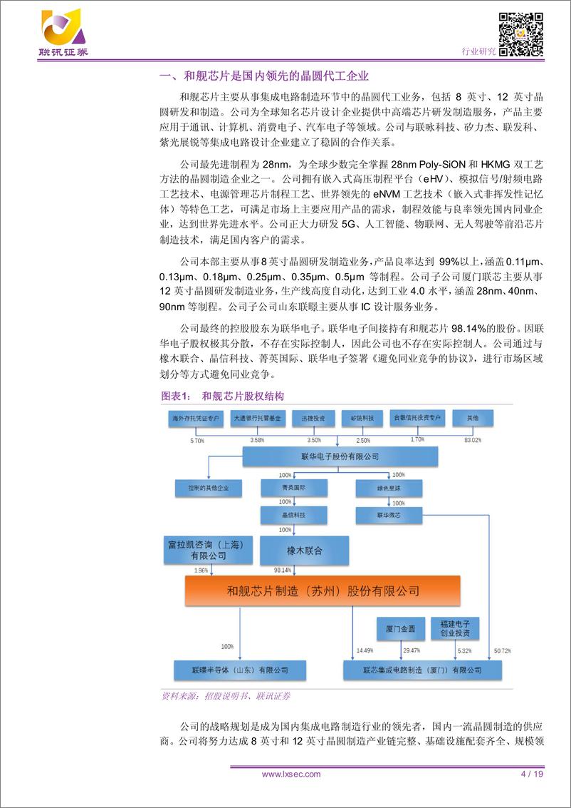 《电子行业：工艺制程国内领先，持续扩产实力提升-20190324-联讯证券-19页》 - 第5页预览图