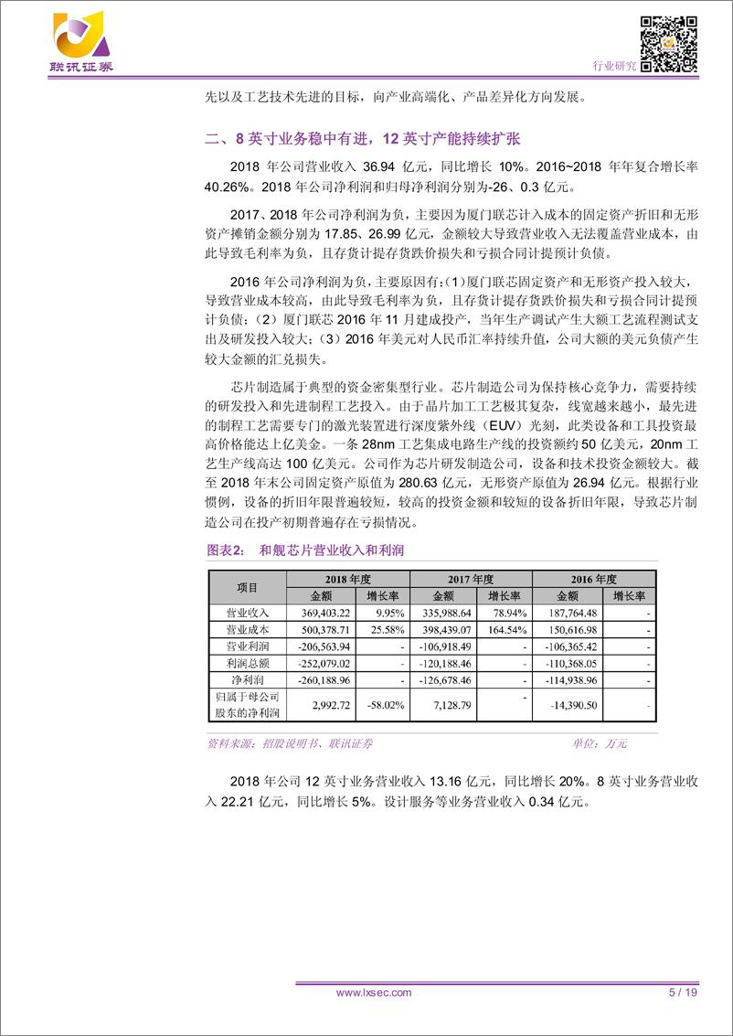 《电子行业：工艺制程国内领先，持续扩产实力提升-20190324-联讯证券-19页》 - 第6页预览图