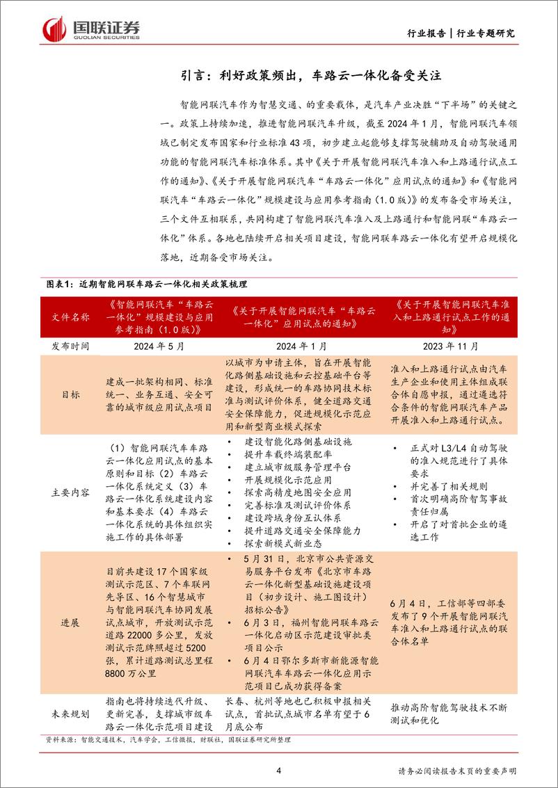 《汽车行业专题研究：智能网联车路云一体化三问三答-240616-国联证券-47页》 - 第4页预览图