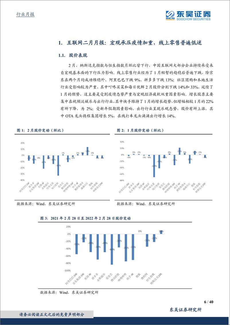 《互联网行业月报：互联网二月月报，宏观承压疫情加重，线上零售普遍低迷-20220321-东吴证券-40页》 - 第7页预览图