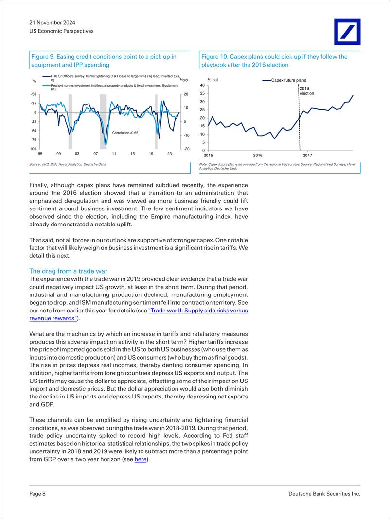 《Deutsche Bank-US Economic Perspectives Trump II Growth too fast, inflati...-111735476》 - 第8页预览图