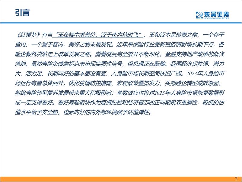 《2023年保险行业策略报告：钗于奁内待时飞-20230105-东吴证券-43页》 - 第3页预览图