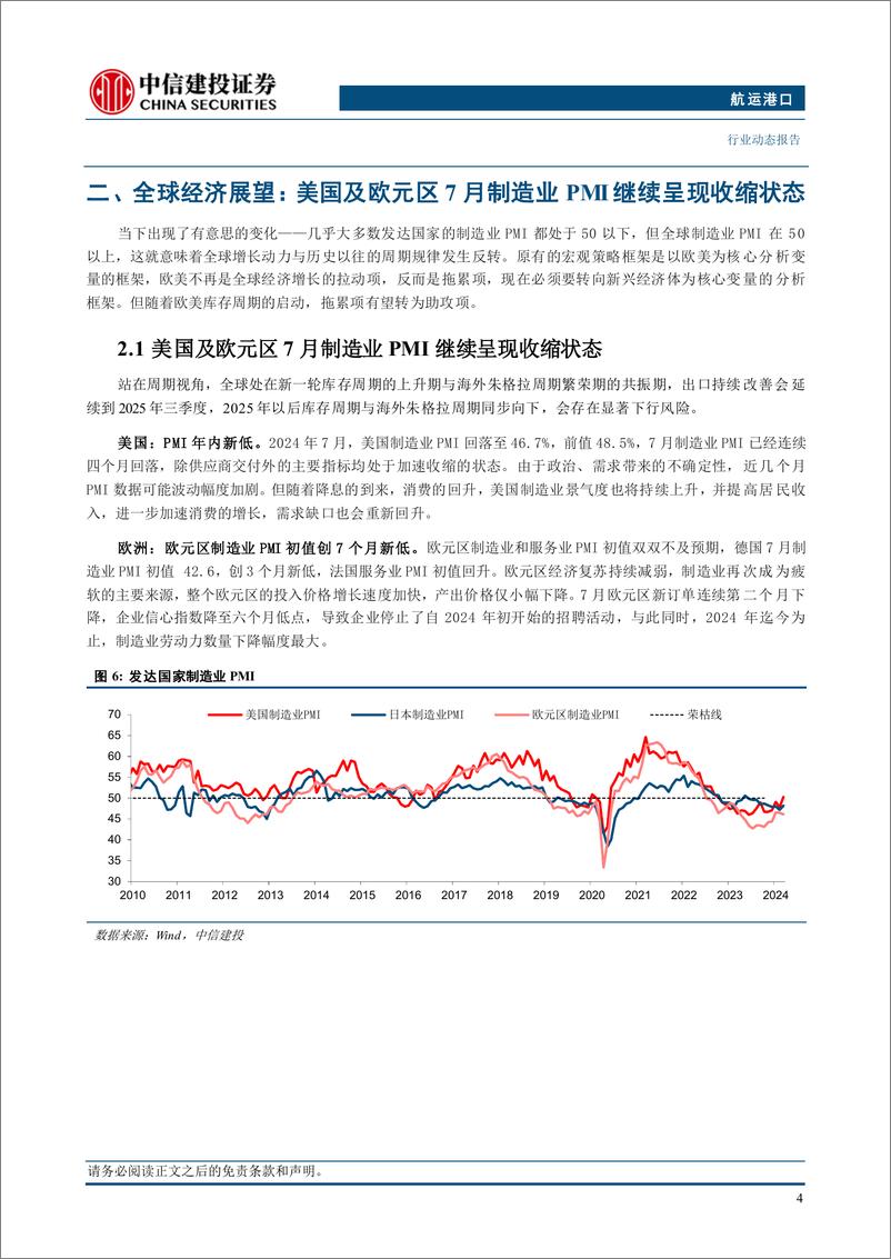 《航运港口行业动态：欧美与新兴市场PMI继续分化，集运航线运价走势差异-240805-中信建投-25页》 - 第7页预览图