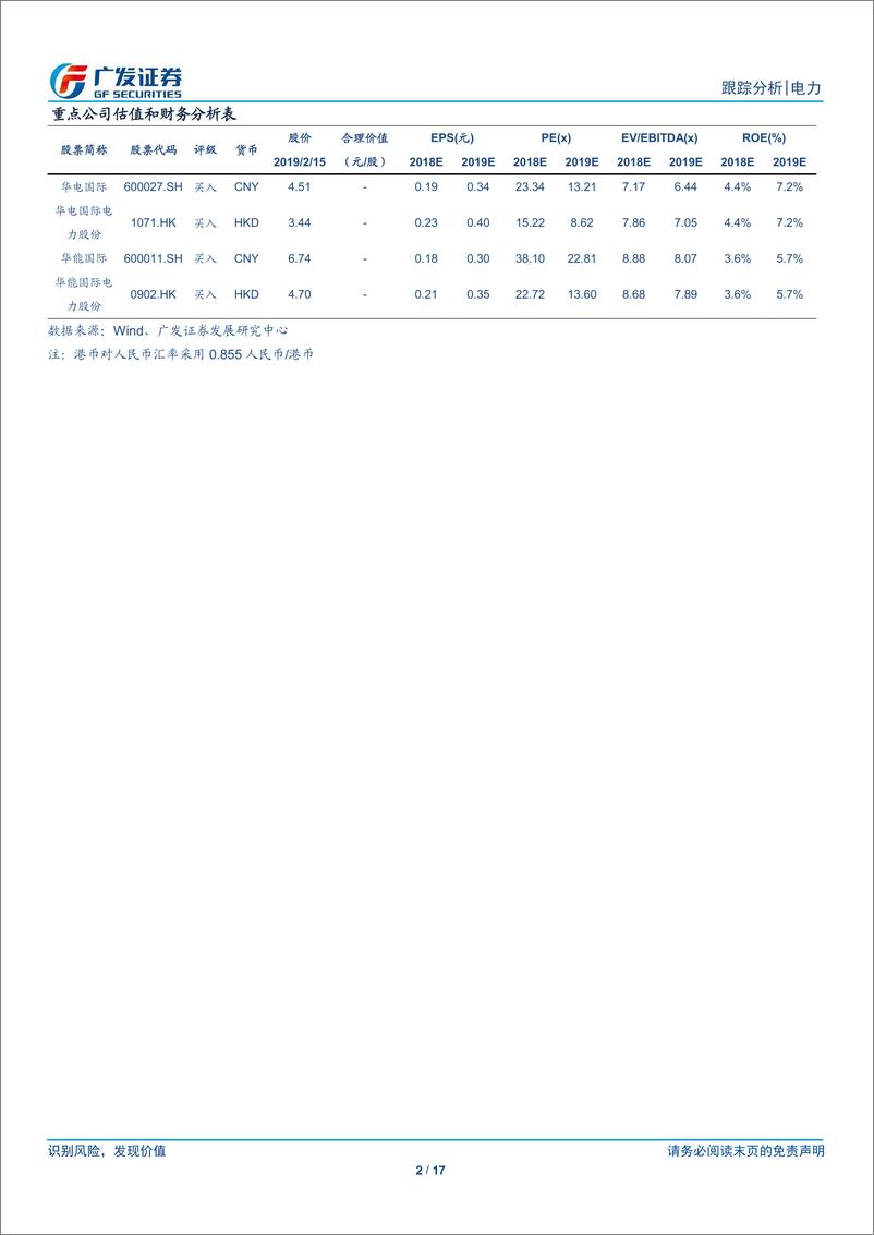 《电力行业：1~2月发电量增长2.9%，供暖季结束煤价回落-20190319-广发证券-17页》 - 第3页预览图