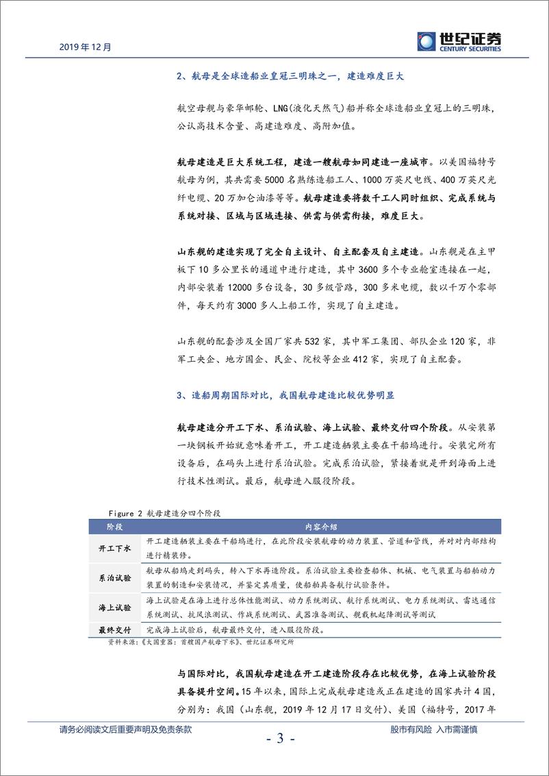 《国防军工行业点评报告：山东舰服役，凸显我国航母建造比较优势-20191220-世纪证券-10页》 - 第5页预览图