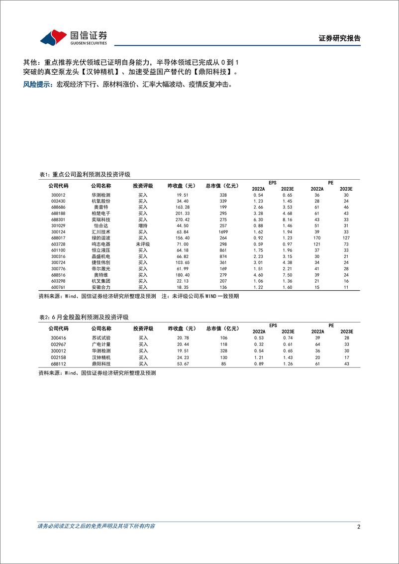 《机械行业2023年6月投资策略：关注业绩好的优质龙头公司，看好人形机器人长期空间-20230620-国信证券-25页》 - 第3页预览图