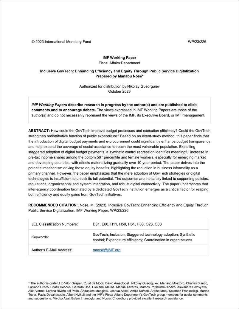 《IMF-包容性政府技术：通过公共服务数字化提高效率和公平（英）-2023.10-49页》 - 第3页预览图