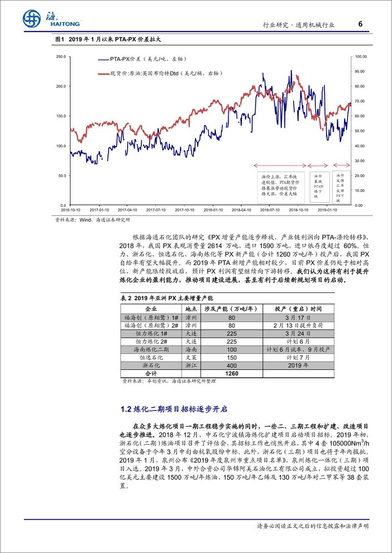 《机械工业行业跟踪报告：大炼化二期项目投资启动，设备龙头厂商有望受益-20190417-海通证券-13页》 - 第7页预览图