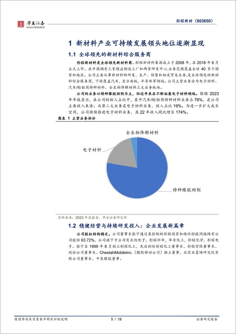 《彤程新材(603650)半导体光刻胶领先企业，ArF光刻胶／EBR打开成长空间-240529-华安证券-18页》 - 第5页预览图