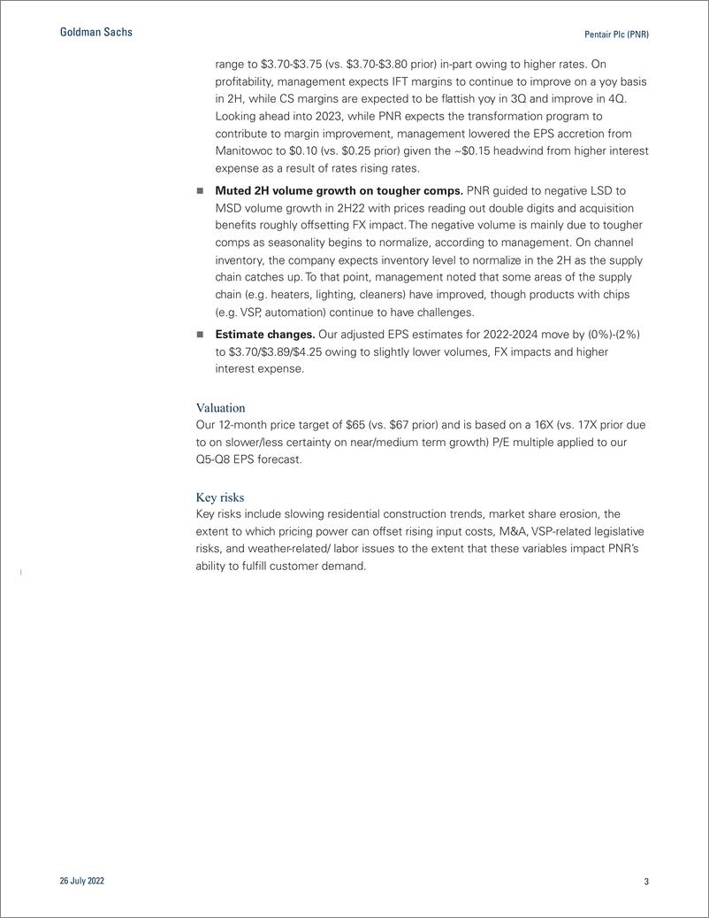 《Pentair Plc (PNR Execution on price-cost encouraging as volume slowdown comes into focus; remain Buy on favorable risk-reward(1)》 - 第4页预览图