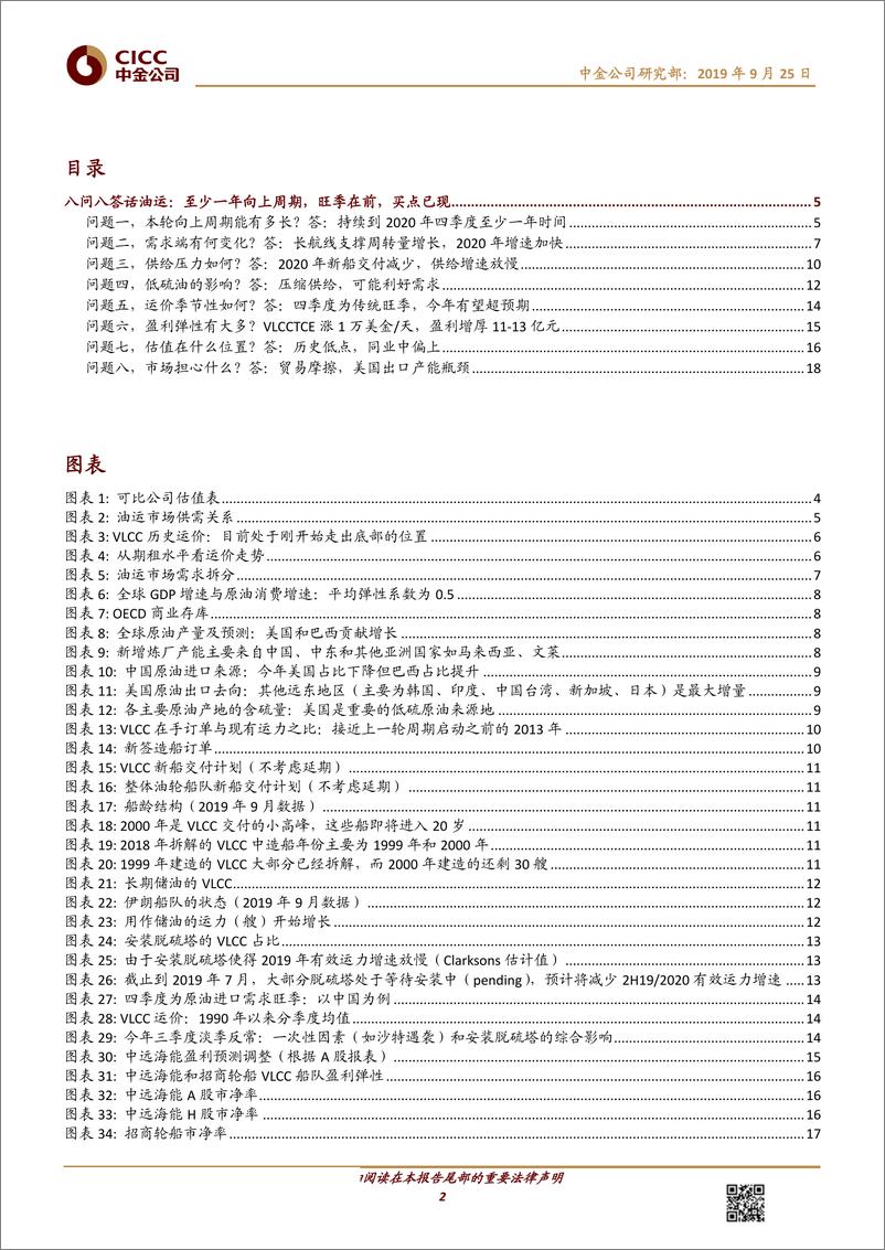 《交通运输行业油运买点已现：至少一年向上周期，四季度旺季在前-20190925-中金公司-23页》 - 第3页预览图