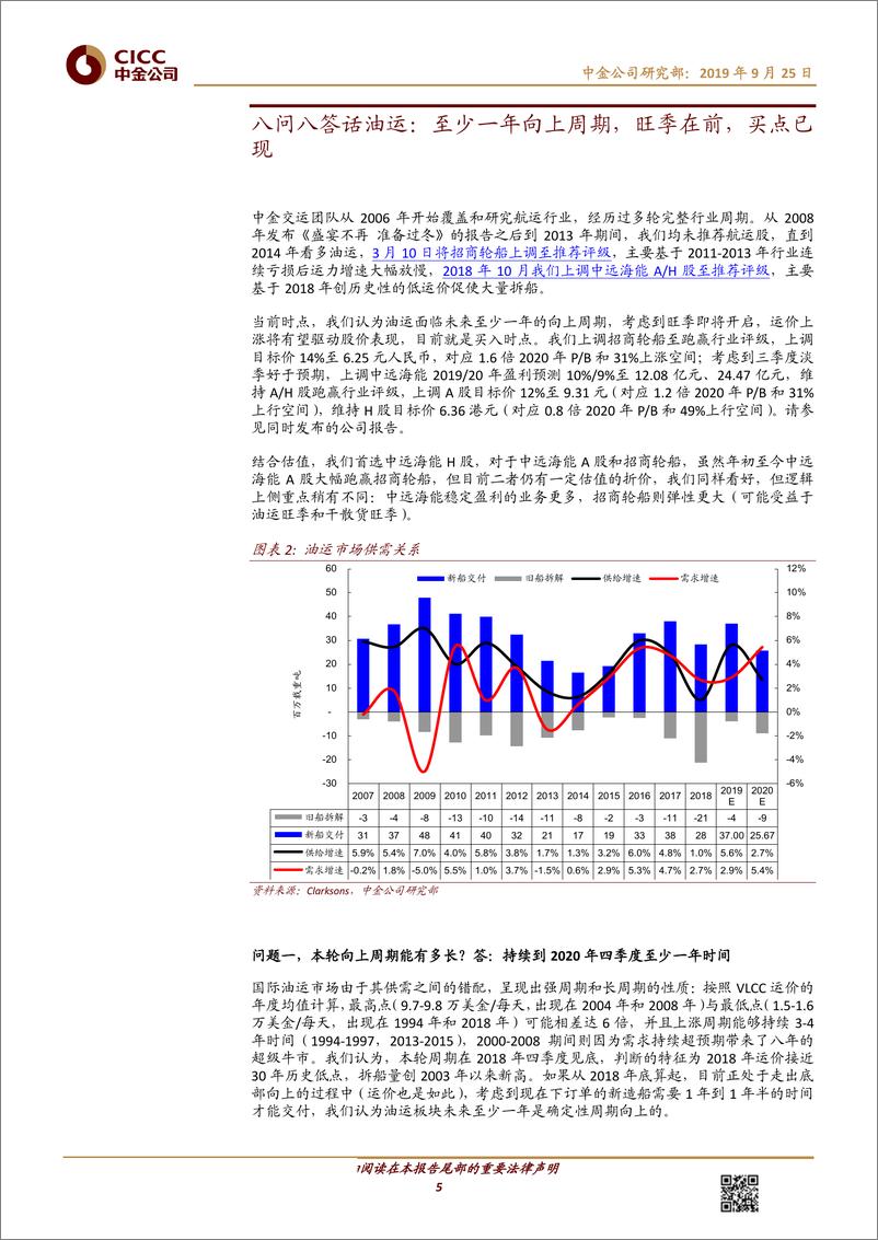 《交通运输行业油运买点已现：至少一年向上周期，四季度旺季在前-20190925-中金公司-23页》 - 第6页预览图