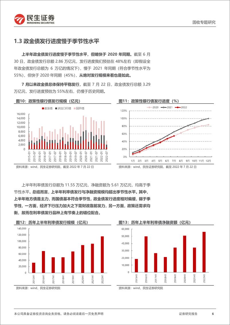 《利率专题：下半年利率债供给有何指引？-20220727-民生证券-20页》 - 第7页预览图