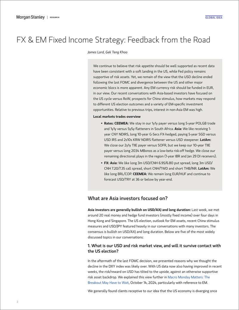 《Morgan Stanley Fixed-Global EM Strategist The Waiting Game-110949696》 - 第2页预览图