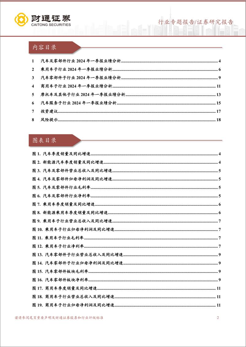 《汽车及零部件行业2024年一季报总结：板块24Q1业绩同比高增长，行业景气度有望持续-240527-财通证券-19页》 - 第2页预览图